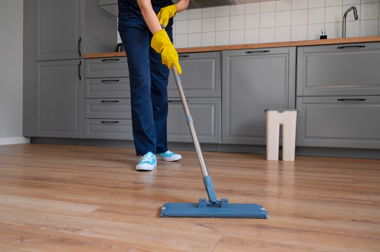 Cork floor cleaning